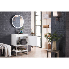 Load image into Gallery viewer, James Martin Columbia 24&quot; Glossy White - Brushed Nickel Single Vanity