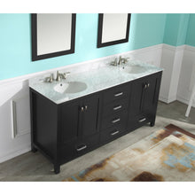 Load image into Gallery viewer, Chateau 72 in. W x 22 in. D Bathroom Vanity Set in Black with Carrara Marble Top with White Sink- Anzzi