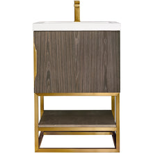 Load image into Gallery viewer, James Martin Columbia 24&quot; Ash Gray - Radiant Gold Single Vanity- James Martin