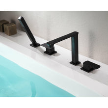 Load image into Gallery viewer, Shore 3-Handle Deck-Mount Roman Tub Faucet with Handheld Sprayer in Oil Rubbed Bronze- Anzzi