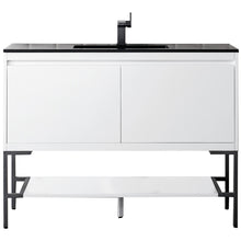 Load image into Gallery viewer, James Martin Milan 47.3&quot; Glossy White - Matte Black Single Vanity- James Martin