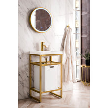 Load image into Gallery viewer, James Martin Boston 20&quot; Stainless Steel Sink Console with Storage Cabinet