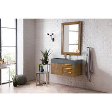 Load image into Gallery viewer, James Martin Mercer Island 36&quot; Latte Oak - Radiant Gold Single Vanity