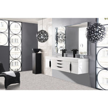 Load image into Gallery viewer, James Martin Mercer Island 72&quot; Glossy White - Matte Black Double Vanity