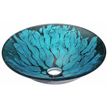 Load image into Gallery viewer, Key Series Deco-Glass Vessel Sink in Lustrous Blue and Black- Anzzi