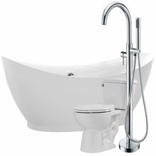 Load image into Gallery viewer, Reginald 68 in. Acrylic Soaking Bathtub with Kros Faucet and Cavalier 1.28 GPF Toilet- Anzzi