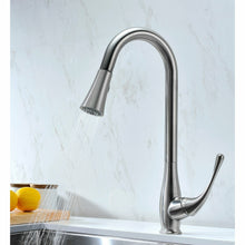 Load image into Gallery viewer, VANGUARD Undermount 32 in. Single Bowl Kitchen Sink with Singer Faucet in Brushed Nickel- Anzzi