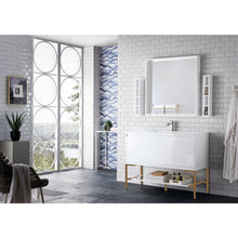 Load image into Gallery viewer, James Martin Milan 47.3&quot; Glossy White - Radiant Gold Single Vanity