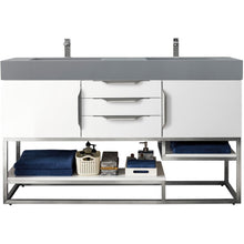 Load image into Gallery viewer, James Martin Columbia 59&quot; Glossy White Double Vanity- James Martin
