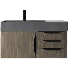 Load image into Gallery viewer, James Martin Mercer Island 36&quot; Ash Gray - Matte Black Single Vanity- James Martin