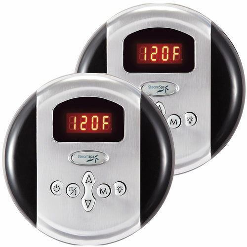 SteamSpa Programmable Dual Control Panels in Chrome- SteamSpa