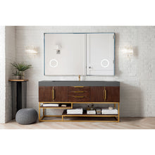 Load image into Gallery viewer, James Martin Columbia 72&quot; Coffee Oak - Radiant Gold Single Vanity