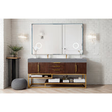 Load image into Gallery viewer, James Martin Columbia 72&quot; Coffee Oak - Radiant Gold Double Vanity