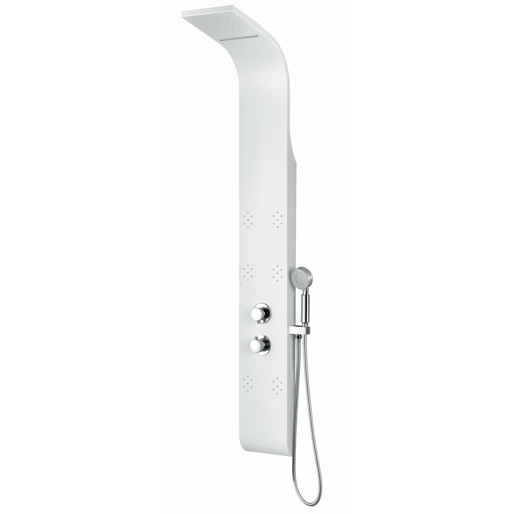 Swan 64 in. 6-Jetted Full Body Shower Panel with Heavy Rain Shower and Spray Wand in White- Anzzi
