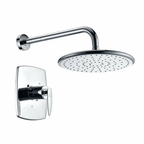 Thyme Single Handle Wall Mounted Showerhead in Polished Chrome- Anzzi