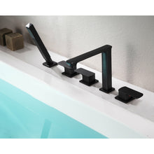 Load image into Gallery viewer, Shore 3-Handle Deck-Mount Roman Tub Faucet with Handheld Sprayer in Oil Rubbed Bronze- Anzzi