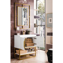 Load image into Gallery viewer, James Martin Columbia 31.5&quot; Glossy White - Radiant Gold Single Vanity