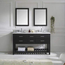 Load image into Gallery viewer, Caroline Estate 60&quot; Double Sink Dazzle White Quartz Top Vanity with Faucet and Mirrors - Vanity Grace Store - Virtuusa