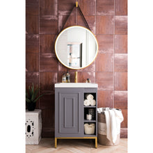 Load image into Gallery viewer, James Martin Alicante&#39; 24&quot; Grey Smoke-Radiant Gold Single Vanity Cabinet