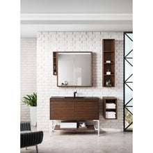 Load image into Gallery viewer, James Martin Milan 47.3&quot; Mid Century Walnut - Glossy White Single Vanity