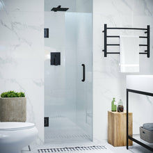 Load image into Gallery viewer, Fellow Series 30 in. x 72 in. Frameless Hinged Shower Door in Matte Black with Handle- Anzzi