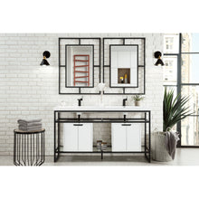 Load image into Gallery viewer, James Martin Boston 63&quot; Stainless Steel Sink Console (Double Basins) With Cabinet- James Martin