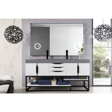 Load image into Gallery viewer, James Martin Columbia 72&quot; Glossy White - Matte Black Double Vanity