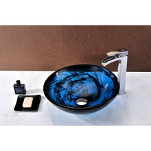 Load image into Gallery viewer, Thalu Series Deco-Glass Vessel Sink in Sapphire Wisp- Anzzi