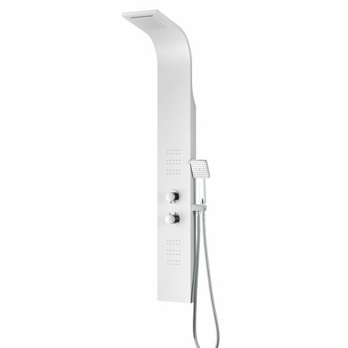 Arena Series 60 in. Full Body Shower Panel System with Heavy Rain Shower and Spray Wand in White- Anzzi