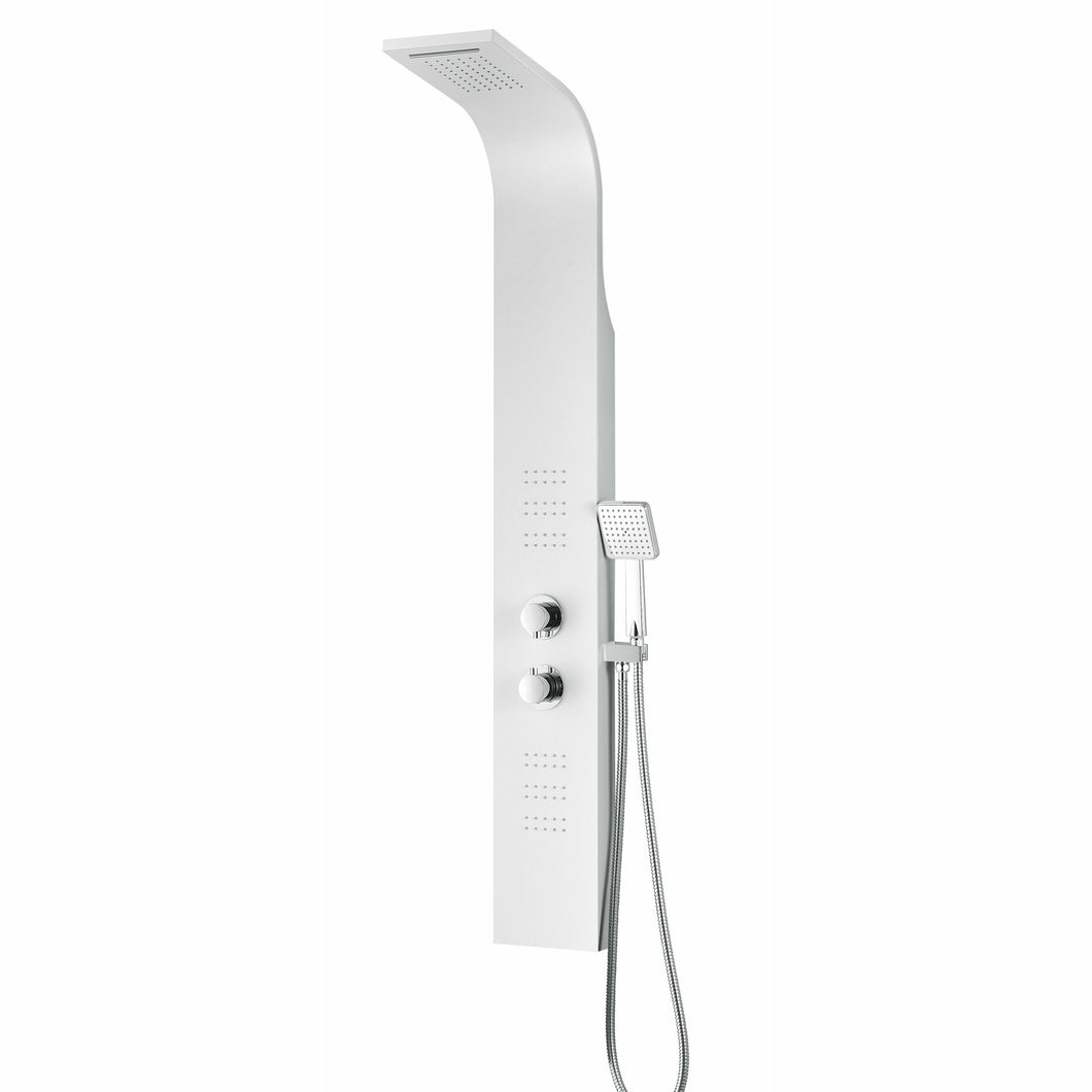 Arena Series 60 in. Full Body Shower Panel System with Heavy Rain Shower and Spray Wand in White- Anzzi