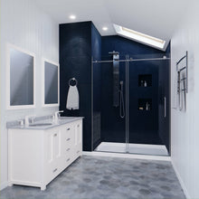Load image into Gallery viewer, Leon Series 60 in. by 76 in. Frameless Sliding Shower Door in Brushed Nickel with Handle- Anzzi