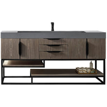 Load image into Gallery viewer, James Martin Columbia 72&quot; Ash Gray - Matte Black Single Vanity- James Martin
