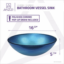Load image into Gallery viewer, Gardena Series Deco-Glass Vessel Sink in Silver Blue- Anzzi
