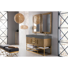 Load image into Gallery viewer, James Martin Columbia 59&quot; Latte Oak - Radiant Gold Double Vanity