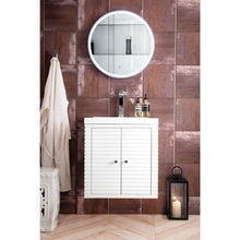 Load image into Gallery viewer, James Martin Linden 24&quot; Glossy White Single Vanity Cabinet