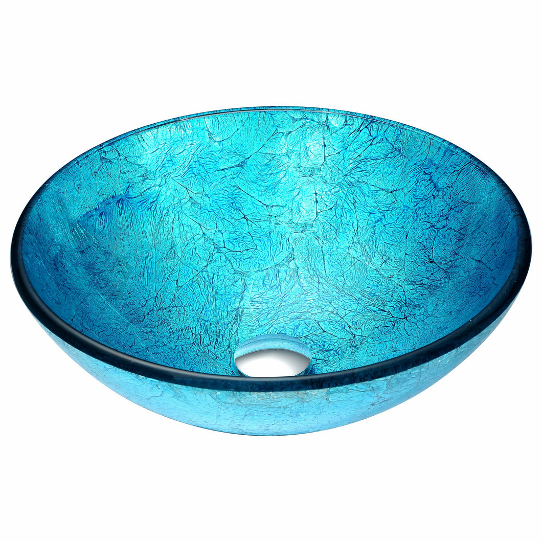 Accent Series Deco-Glass Vessel Sink in Blue Ice- Anzzi