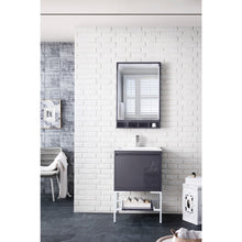 Load image into Gallery viewer, James Martin Milan 23.6&quot; Modern Grey Glossy - Glossy White Single Vanity with Base
