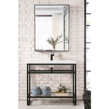 Load image into Gallery viewer, James Martin Boston 39.5&quot; Matte Black Stainless Steel Sink Console