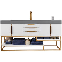 Load image into Gallery viewer, James Martin Columbia 72&quot; Glossy White - Radiant Gold Single Vanity- James Martin