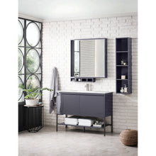 Load image into Gallery viewer, James Martin Milan 47.3&quot; Modern Grey Glossy - Matte Black Single Vanity