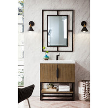 Load image into Gallery viewer, James Martin Columbia 31.5&quot; Latte Oak - Matte Black Single Vanity