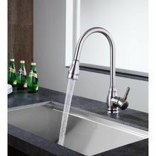 Load image into Gallery viewer, Bell Single-Handle Pull-Out Sprayer Kitchen Faucet in Brushed Nickel- Anzzi