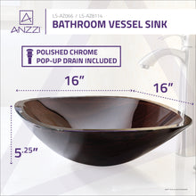 Load image into Gallery viewer, Cansa Series Deco-Glass Vessel Sink in Rich Timber- Anzzi