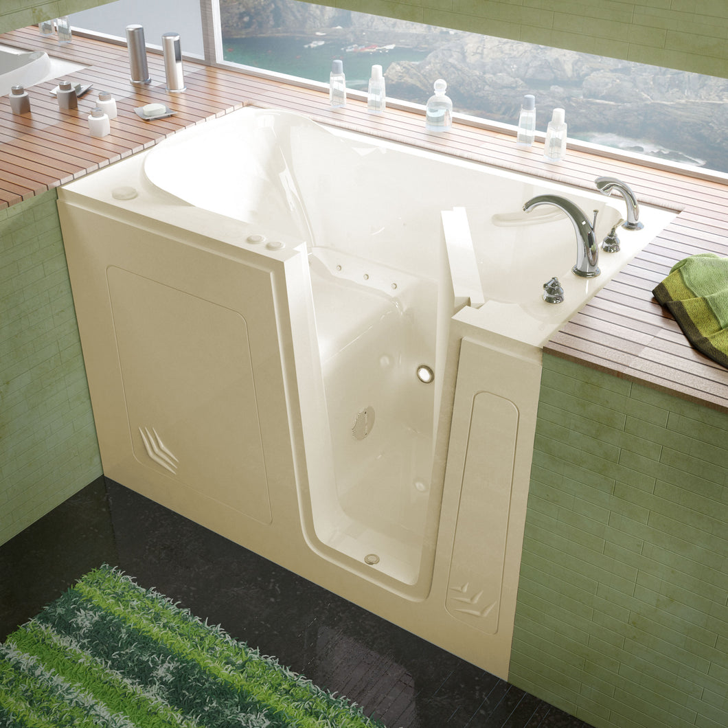 MediTub Walk-In 30 x 54 Right Drain Biscuit Air Jetted Walk-In Bathtub- Meditub