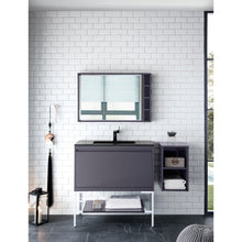 Load image into Gallery viewer, James Martin Milan 35.4&quot; Modern Grey - Glossy White Single Vanity
