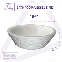 Load image into Gallery viewer, Cliffs of Dover Natural Stone Vessel Sink in White Marble- Anzzi
