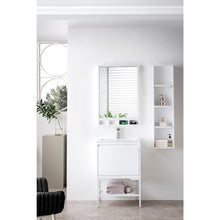 Load image into Gallery viewer, James Martin Milan 23.6&quot; Glossy White Single Vanity with Base
