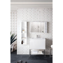 Load image into Gallery viewer, James Martin Milan 31.5&quot; Glossy White - Brushed Nickel Single Vanity with Base