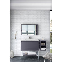 Load image into Gallery viewer, James Martin Milan 35.4&quot; Modern Grey - Glossy White Single Vanity