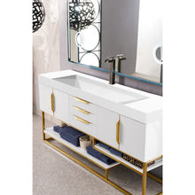 Load image into Gallery viewer, James Martin Columbia 72&quot; Glossy White - Radiant Gold Single Vanity